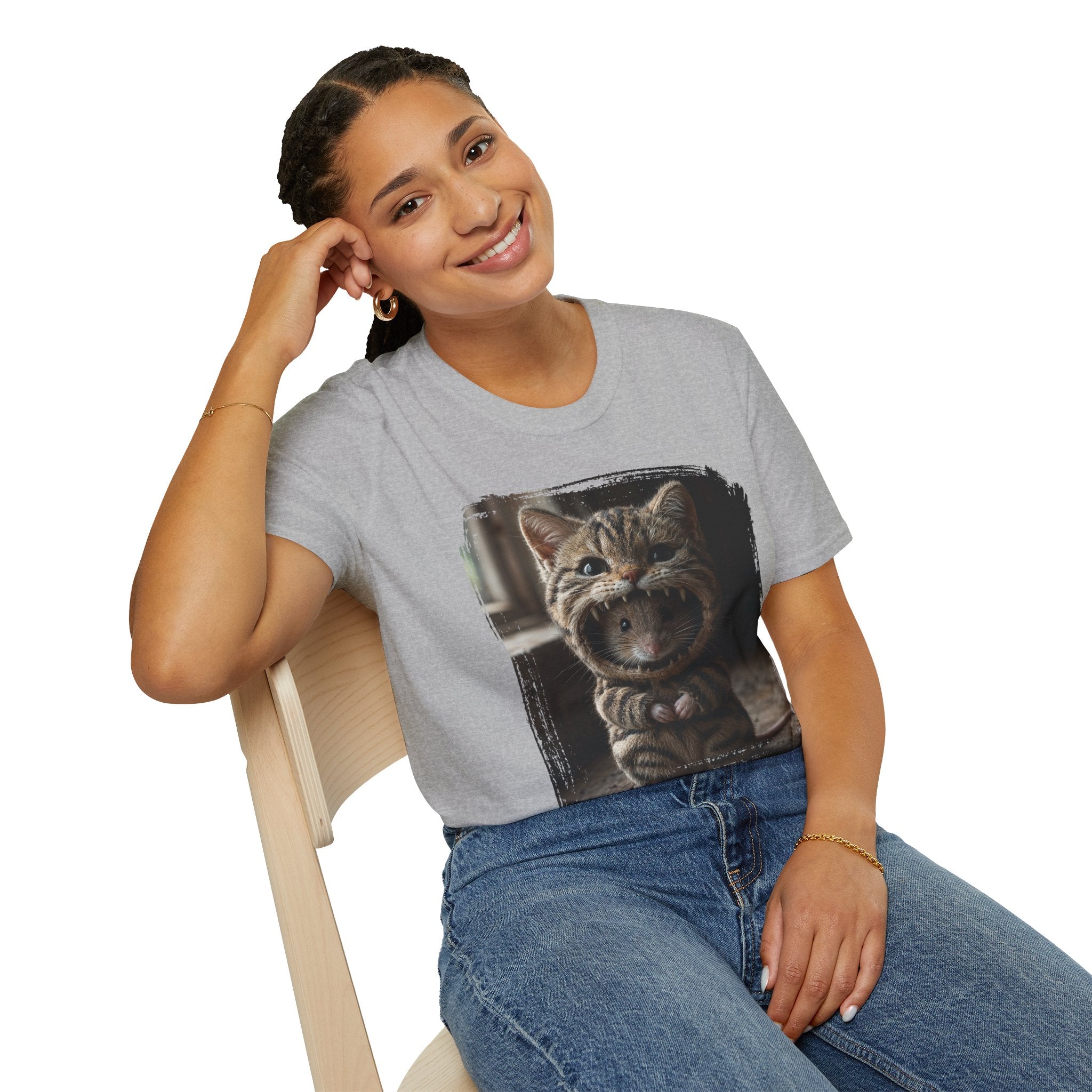 Cat Portrait T-Shirt — Cute Retro Tabby Face Print