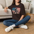 Bigfoot & Alien Patriotic T-Shirt — Distressed Flag Cryptid Design