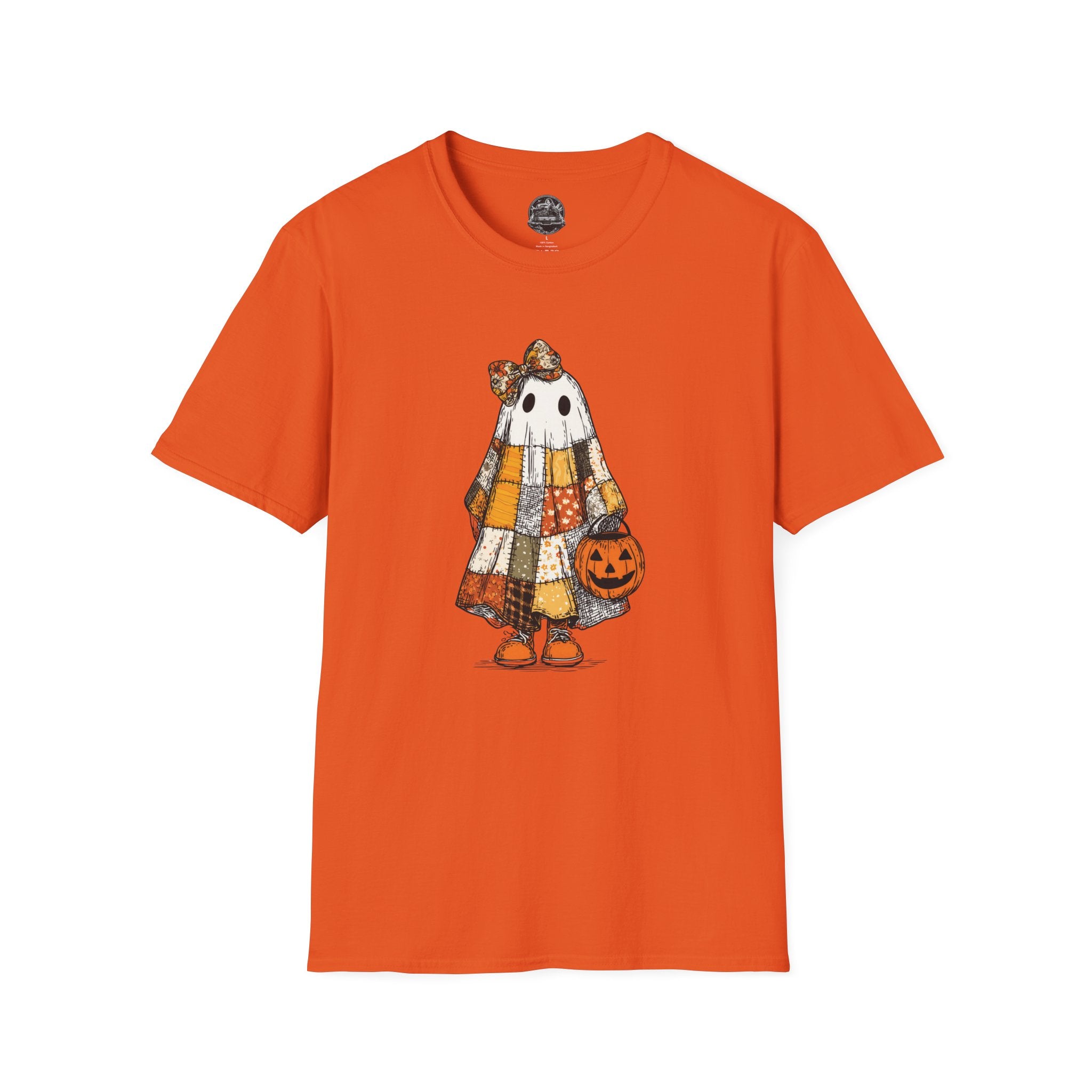 Ghost Softstyle T-Shirt with Patchwork Quilt Design