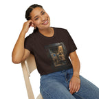 Horror Mummy Room Graphic T‑Shirt — Vintage Creepy Museum Scene Tee