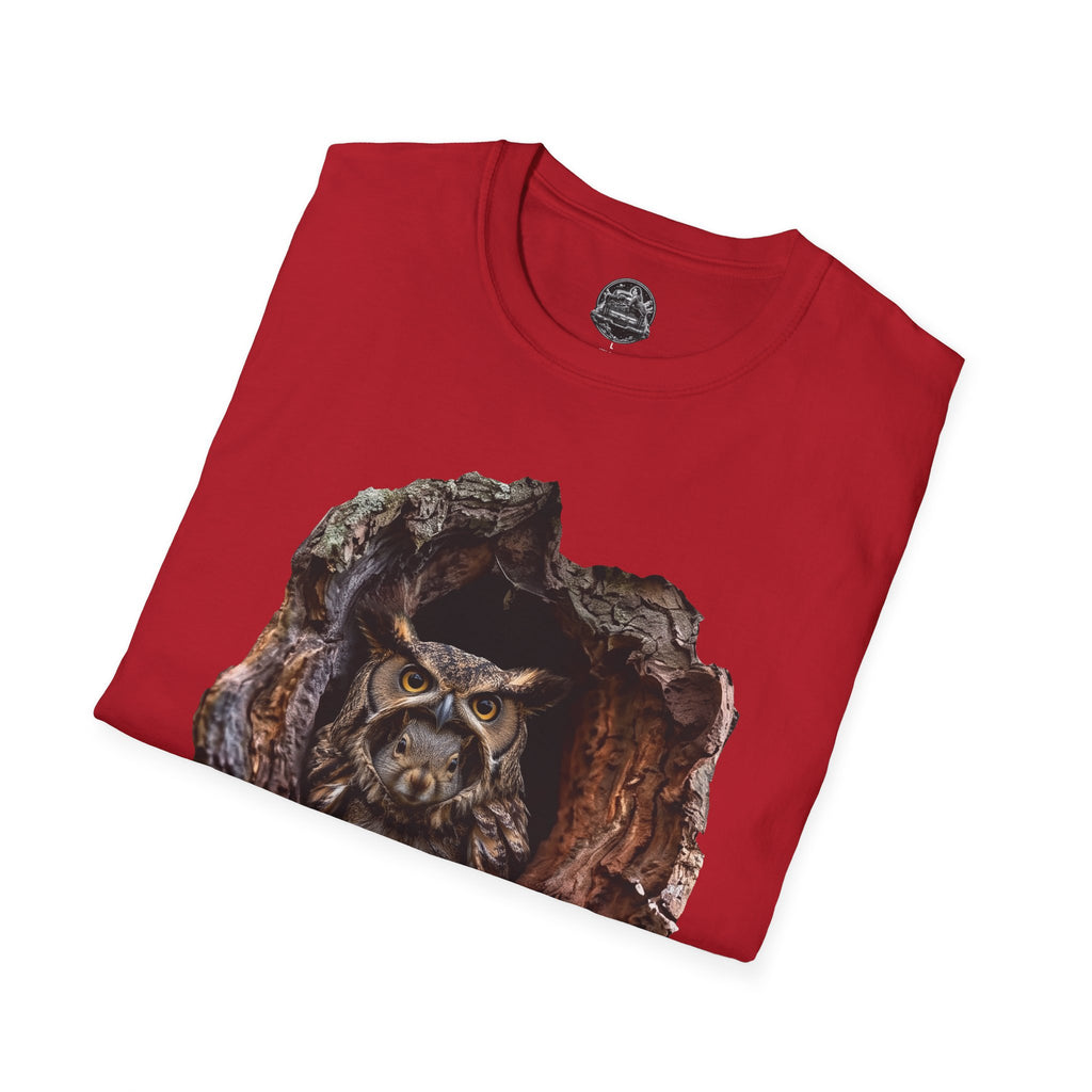 Squirrel in Owl Disguise T-Shirt — "Prey Wearing Its Predator"