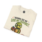 Funny Angry Turtle T-Shirt — “Wanna See Me Lose My Crayons? Do That Again…” — Teacher & Art Lover Tee