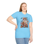 Patchwork Floral Ghost Halloween Shirt | Quilted Boho Ghost with Pumpkin and Bats