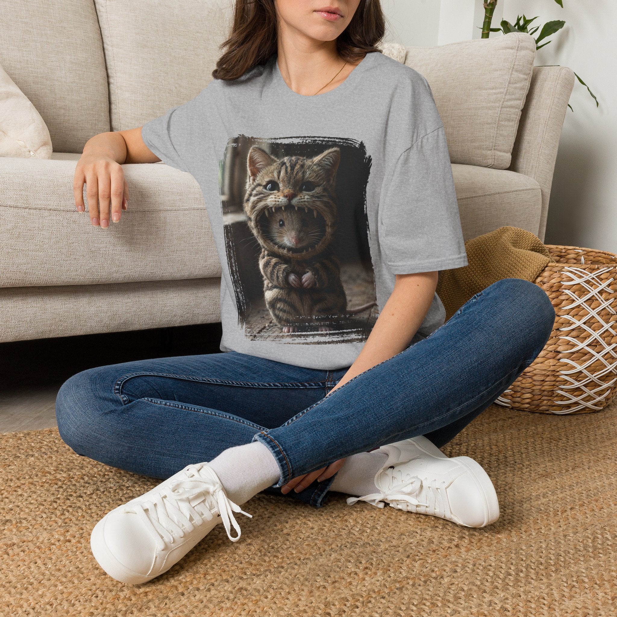Cat Portrait T-Shirt — Cute Retro Tabby Face Print