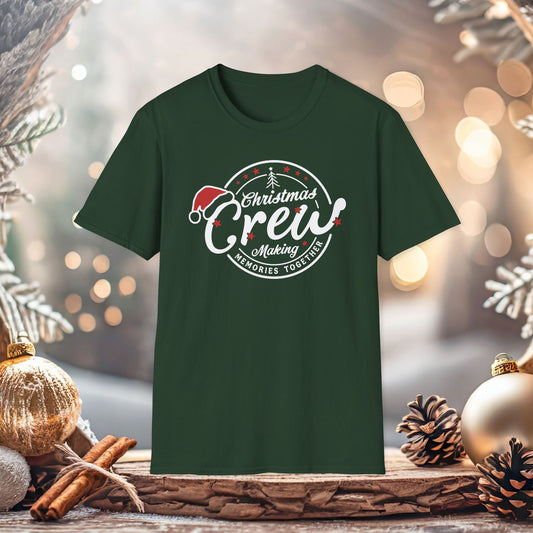 Christmas Crew Unisex T-Shirt | Making Memories Together and Santa Hat Design