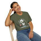 Grumpy Cat with Coffee T-Shirt — Moody Morning Cat Graphic Tee