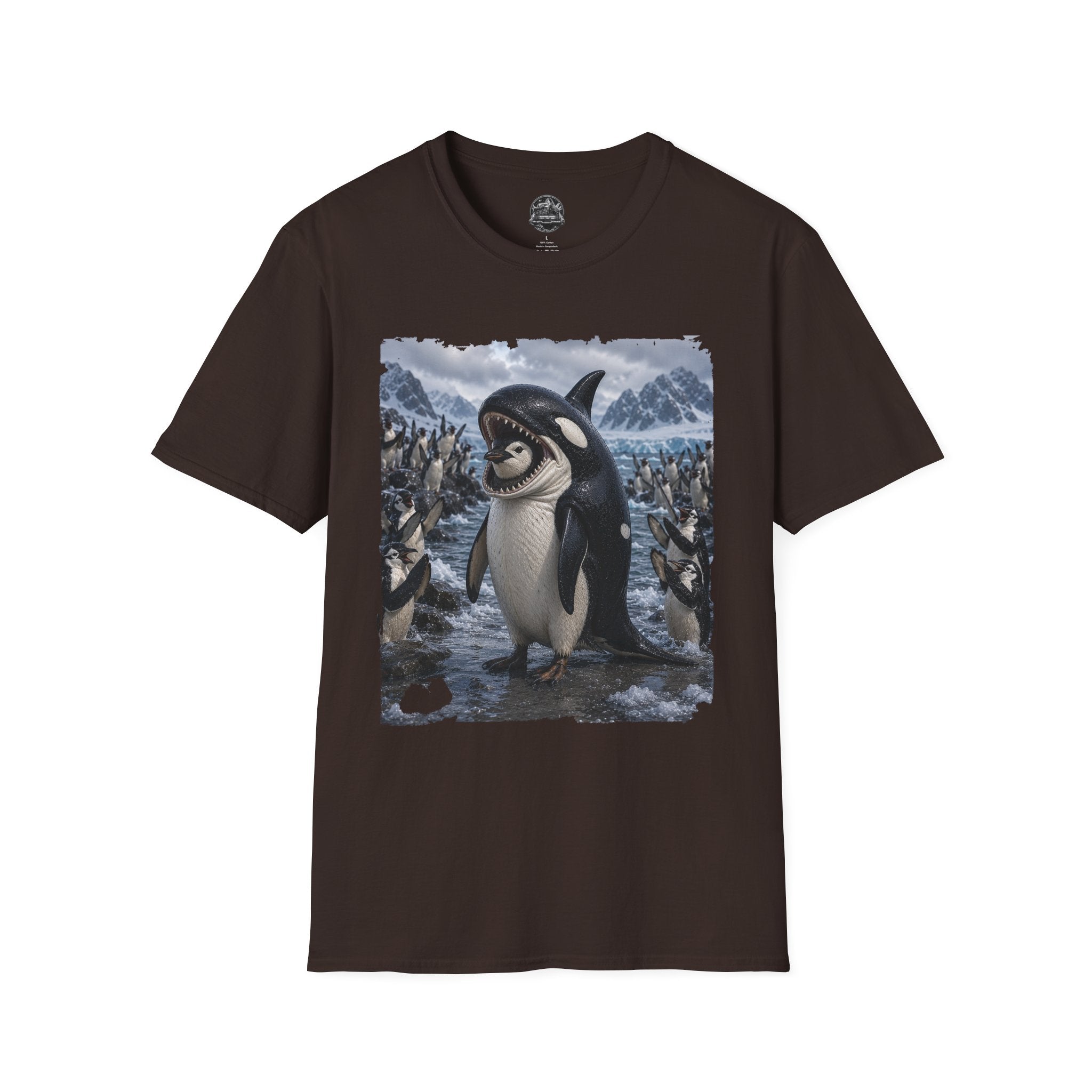 Orca & Penguin Graphic T‑Shirt — Cute Antarctic Wildlife Tee