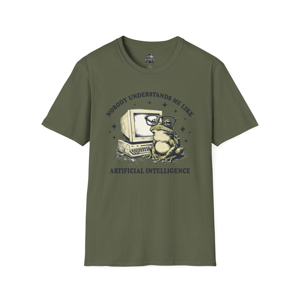 T-Shirt — 'Nobody Understands Me Like Artificial Intelligence' Retro Frog Graphic Tee