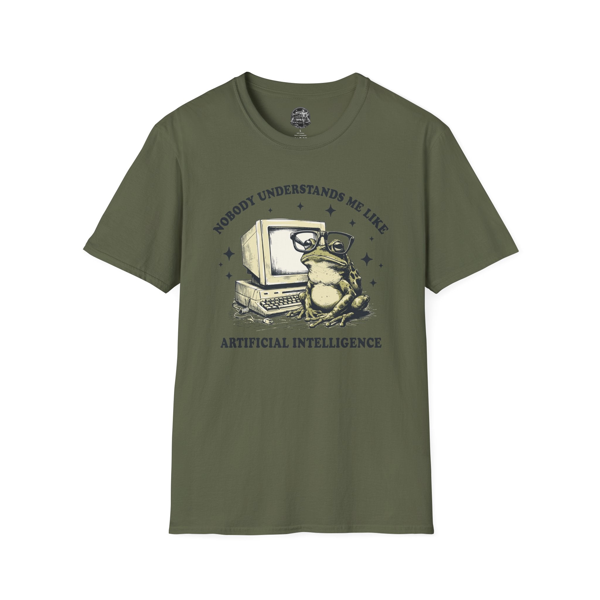 T-Shirt — 'Nobody Understands Me Like Artificial Intelligence' Retro Frog Graphic Tee