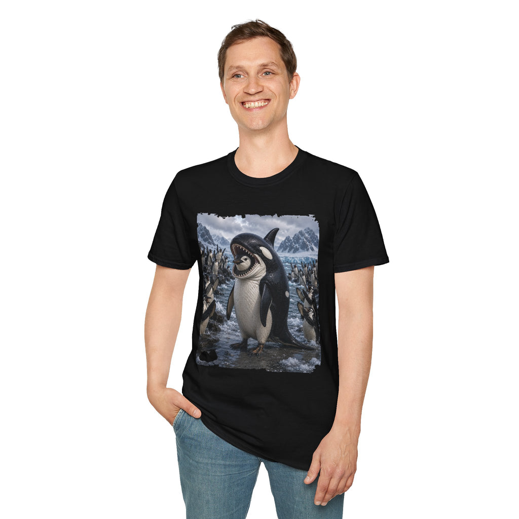 Orca & Penguin Graphic T‑Shirt — Cute Antarctic Wildlife Tee