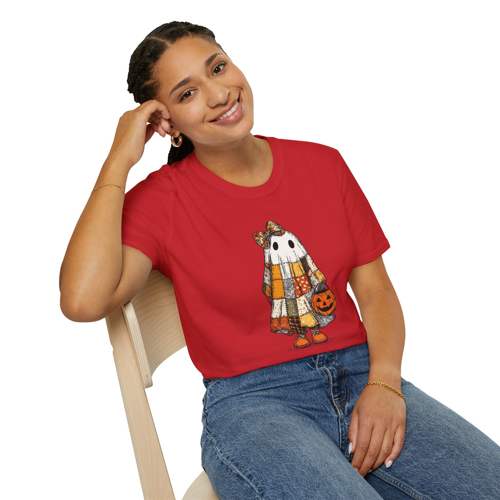 Ghost Softstyle T-Shirt with Patchwork Quilt Design