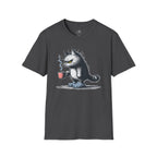 Cat Coffee T-Shirt — Grumpy Cat Holding Mug Illustration