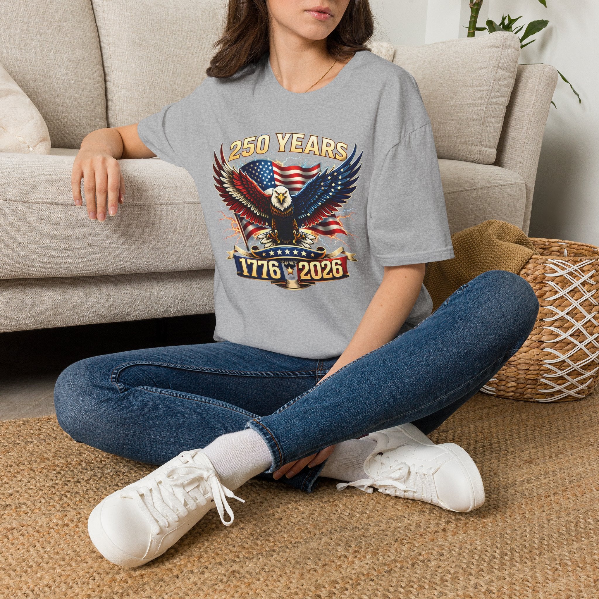250 Years American Eagle T-Shirt — 1776–2026 Patriotic Anniversary Tee
