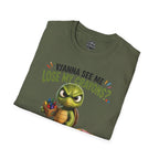 Funny Angry Turtle T-Shirt — “Wanna See Me Lose My Crayons? Do That Again…” — Teacher & Art Lover Tee