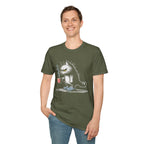 Grumpy Cat with Coffee T-Shirt — Moody Morning Cat Graphic Tee