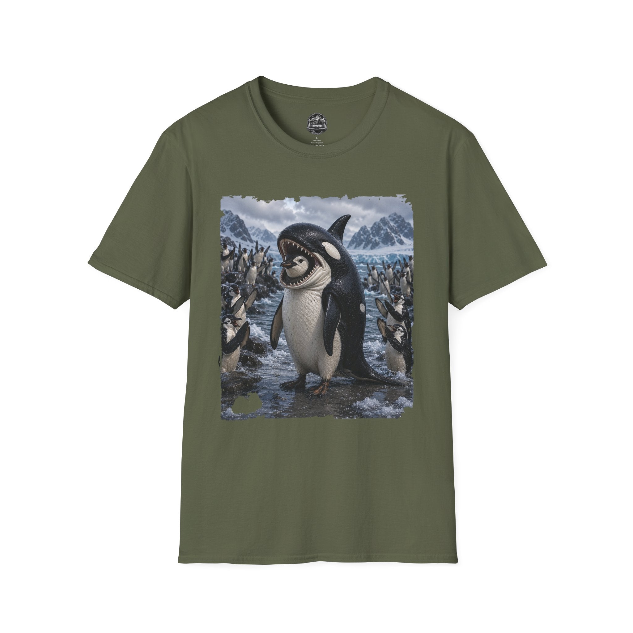 Orca & Penguin Graphic T‑Shirt — Cute Antarctic Wildlife Tee