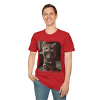 Cat Portrait T-Shirt — Cute Retro Tabby Face Print