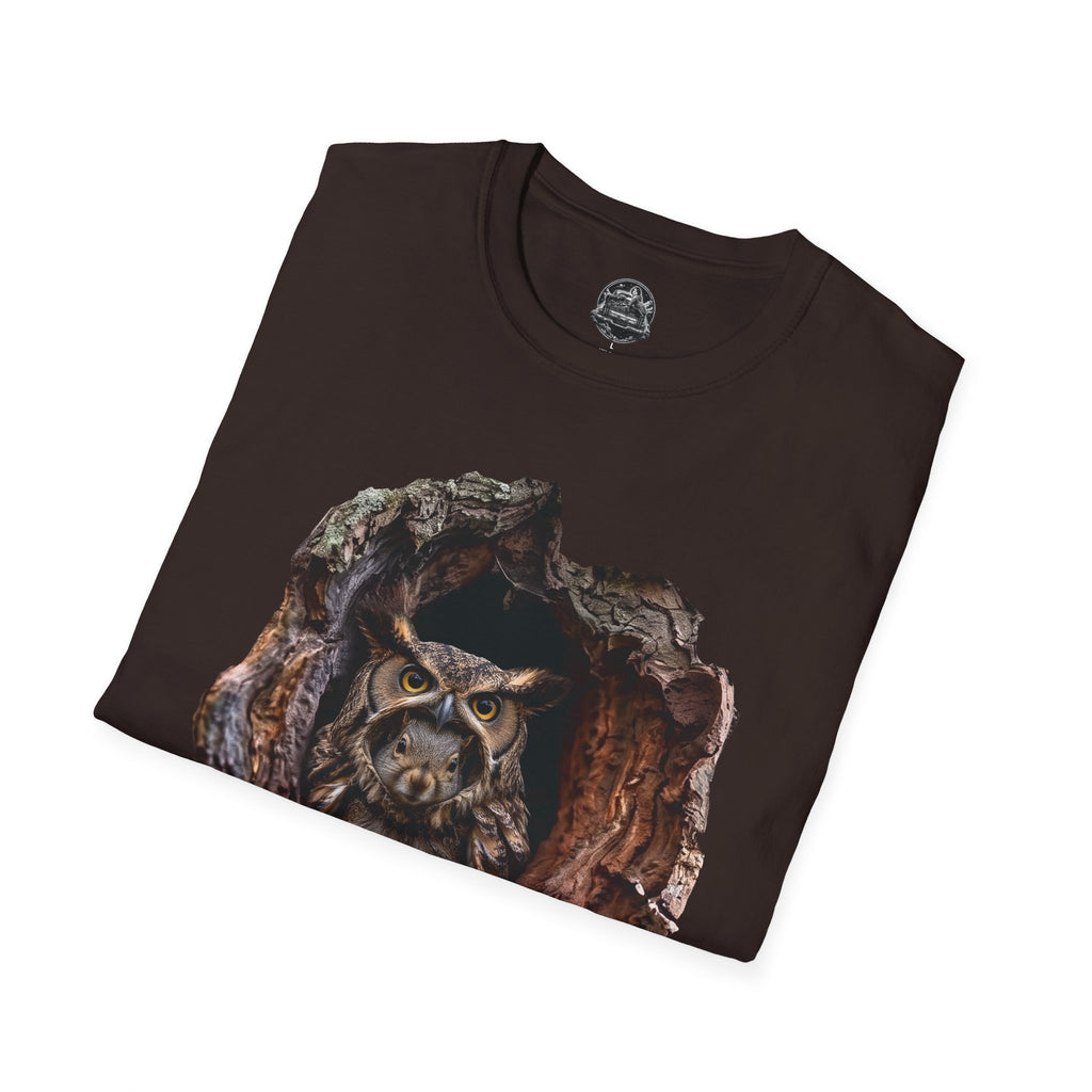 Squirrel in Owl Disguise T-Shirt — "Prey Wearing Its Predator"