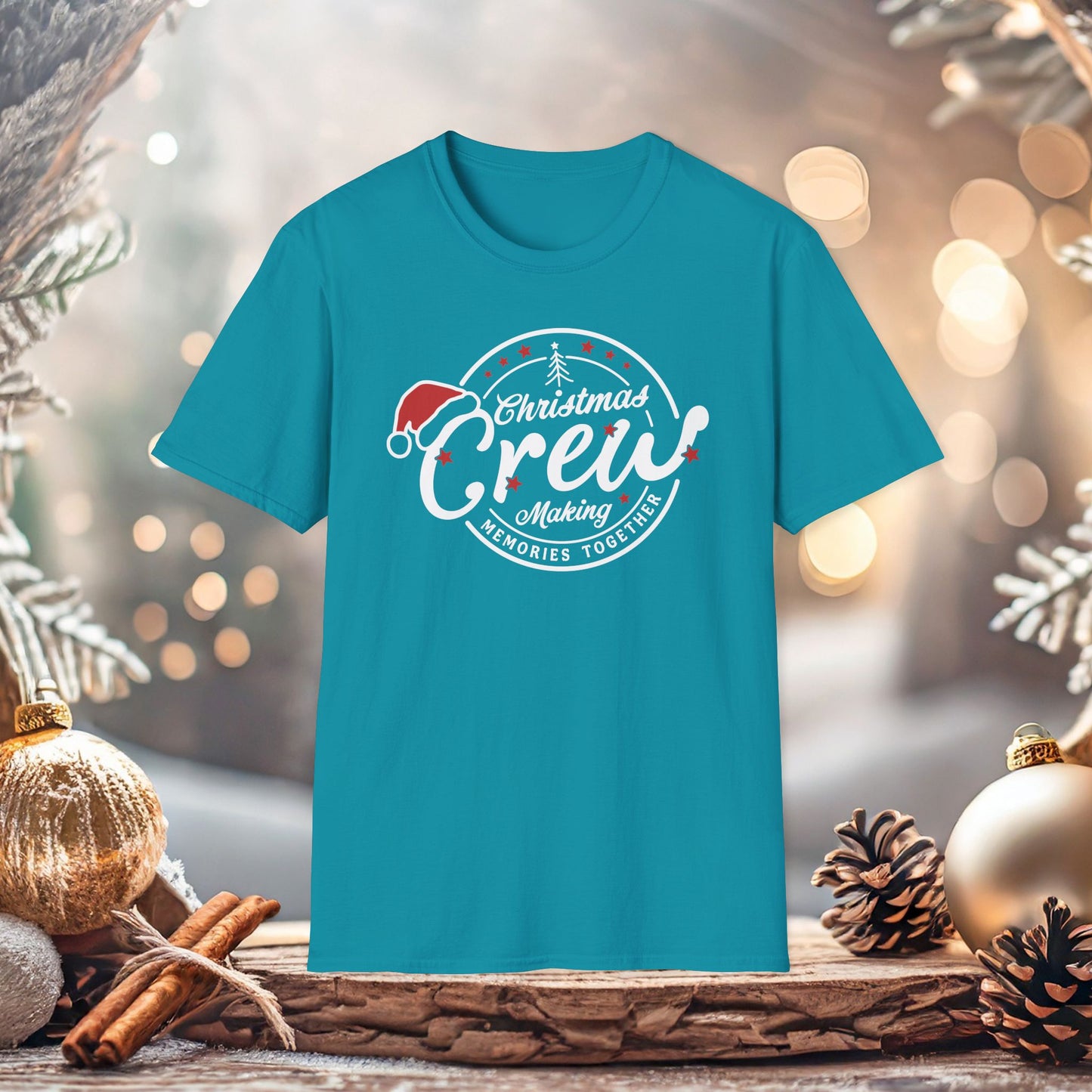 Christmas Crew Unisex T-Shirt | Making Memories Together and Santa Hat Design