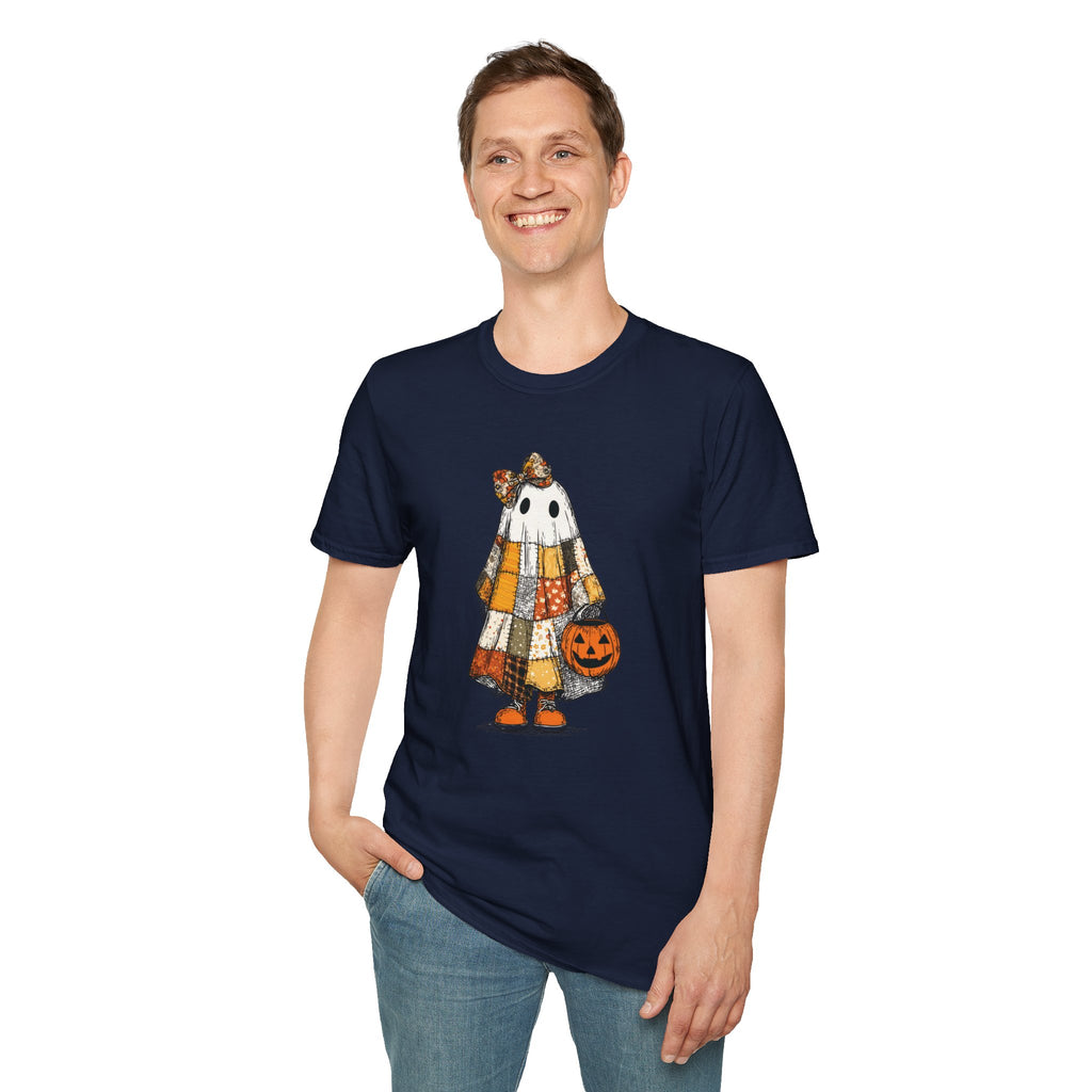 Ghost Softstyle T-Shirt with Patchwork Quilt Design