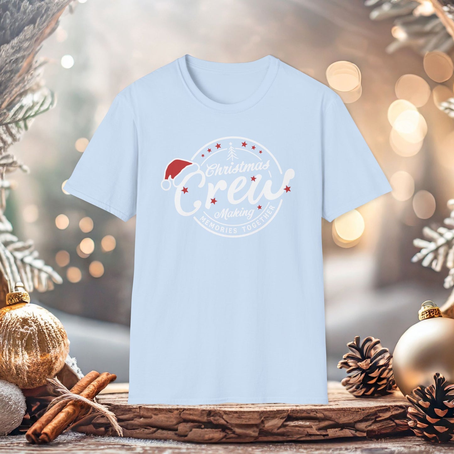 Christmas Crew Unisex T-Shirt | Making Memories Together and Santa Hat Design