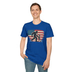 Bigfoot & Alien Patriotic T-Shirt — Distressed Flag Cryptid Design