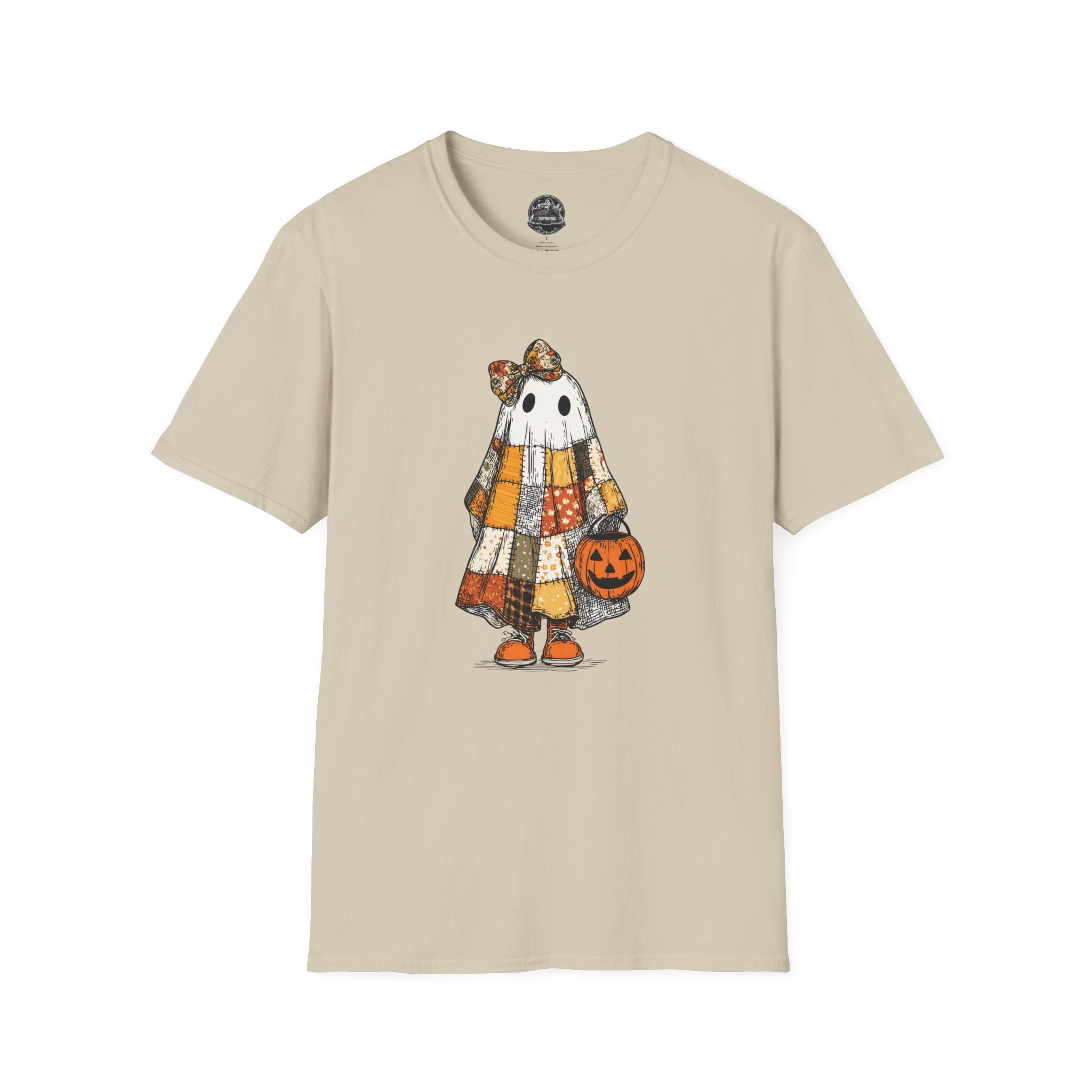Ghost Softstyle T-Shirt with Patchwork Quilt Design