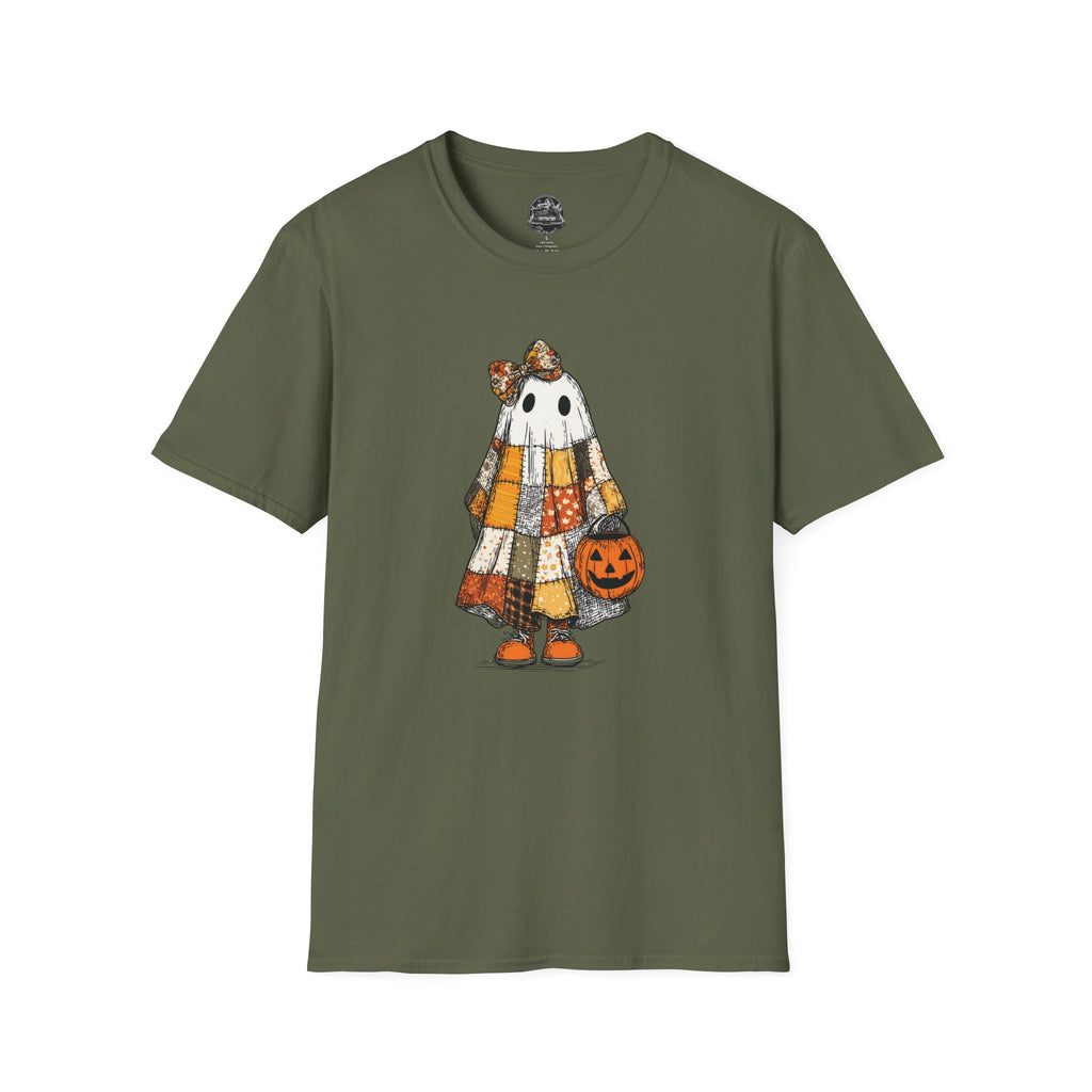 Ghost Softstyle T-Shirt with Patchwork Quilt Design