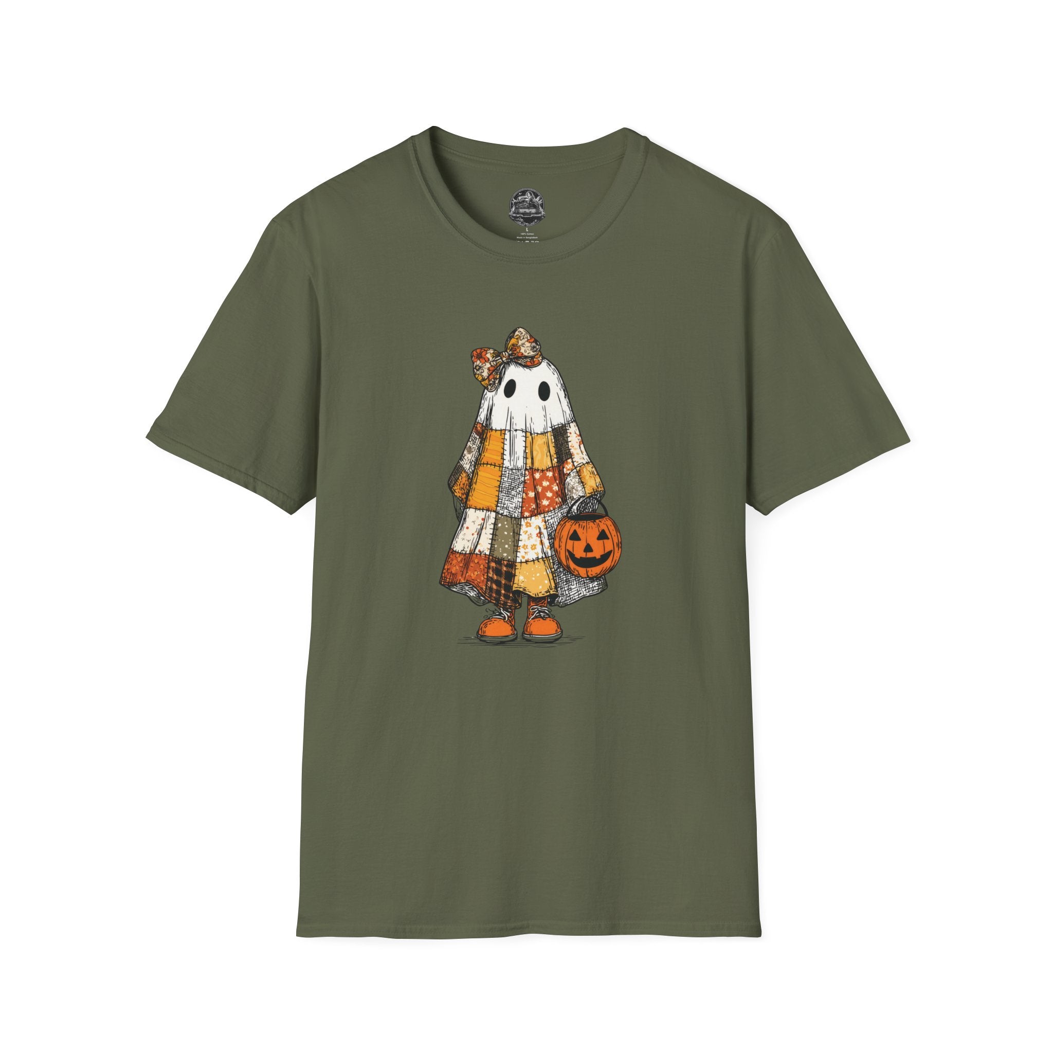Ghost Softstyle T-Shirt with Patchwork Quilt Design