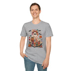 Patchwork Floral Ghost Halloween Shirt | Quilted Boho Ghost with Pumpkin and Bats