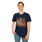 Halloween Pumpkin Crew T-Shirt — Leopard & Buffalo Plaid Spooky Friends