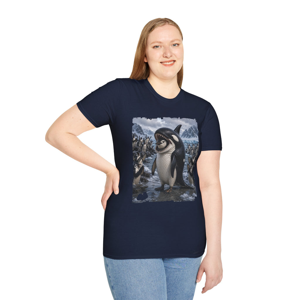 Orca & Penguin Graphic T‑Shirt — Cute Antarctic Wildlife Tee