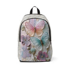 Whimsical Glass Butterfly Floral Backpack — Cottage Garden Vintage Design