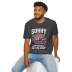 Sorry, Got Plans T‑Shirt — Cat on Couch Funny Lazy Day Tee