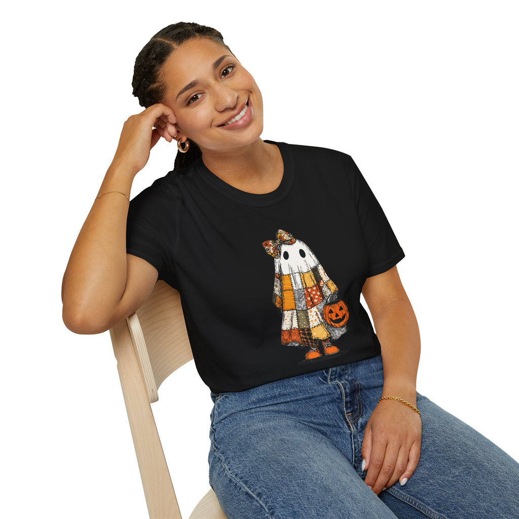 Ghost Softstyle T-Shirt with Patchwork Quilt Design