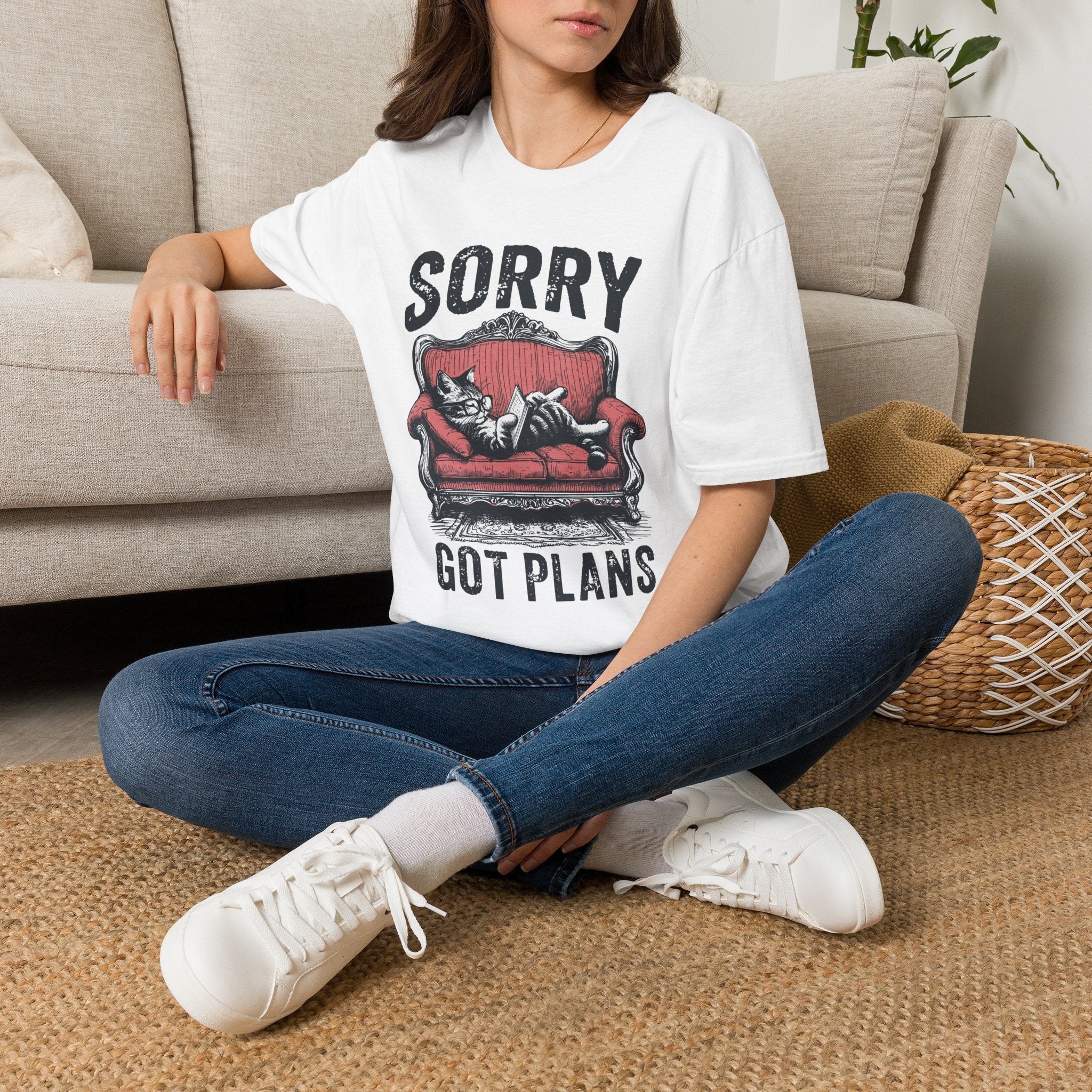 Sorry Got Plans T-Shirt — Lazy Cat Lounge Tee