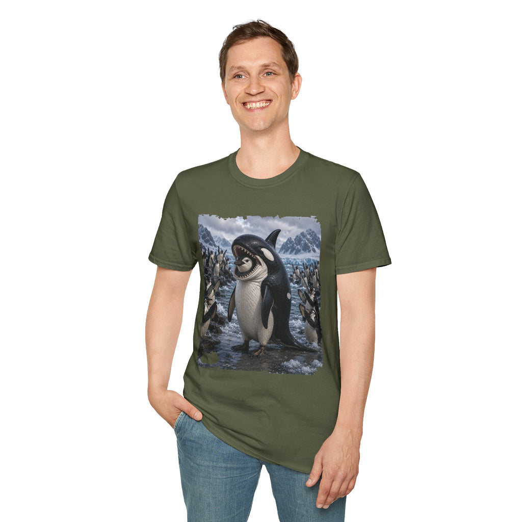 Orca & Penguin Graphic T‑Shirt — Cute Antarctic Wildlife Tee