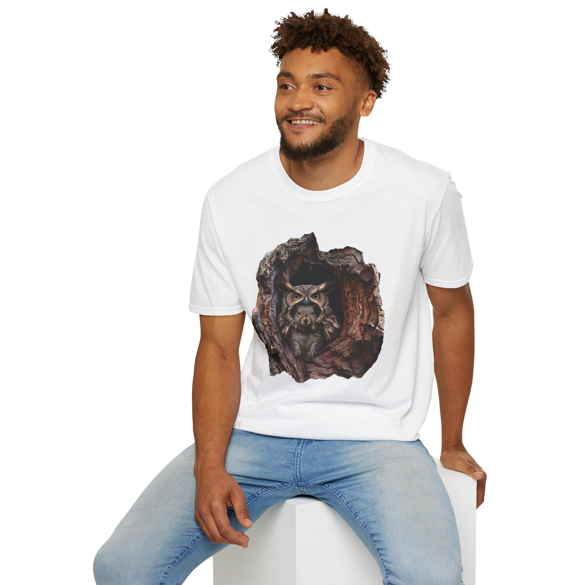 Squirrel in Owl Disguise T-Shirt — "Prey Wearing Its Predator"