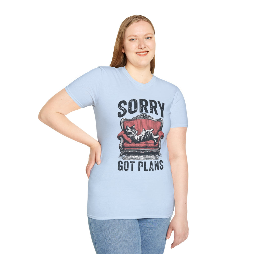 Sorry Got Plans T-Shirt — Lazy Cat Lounge Tee