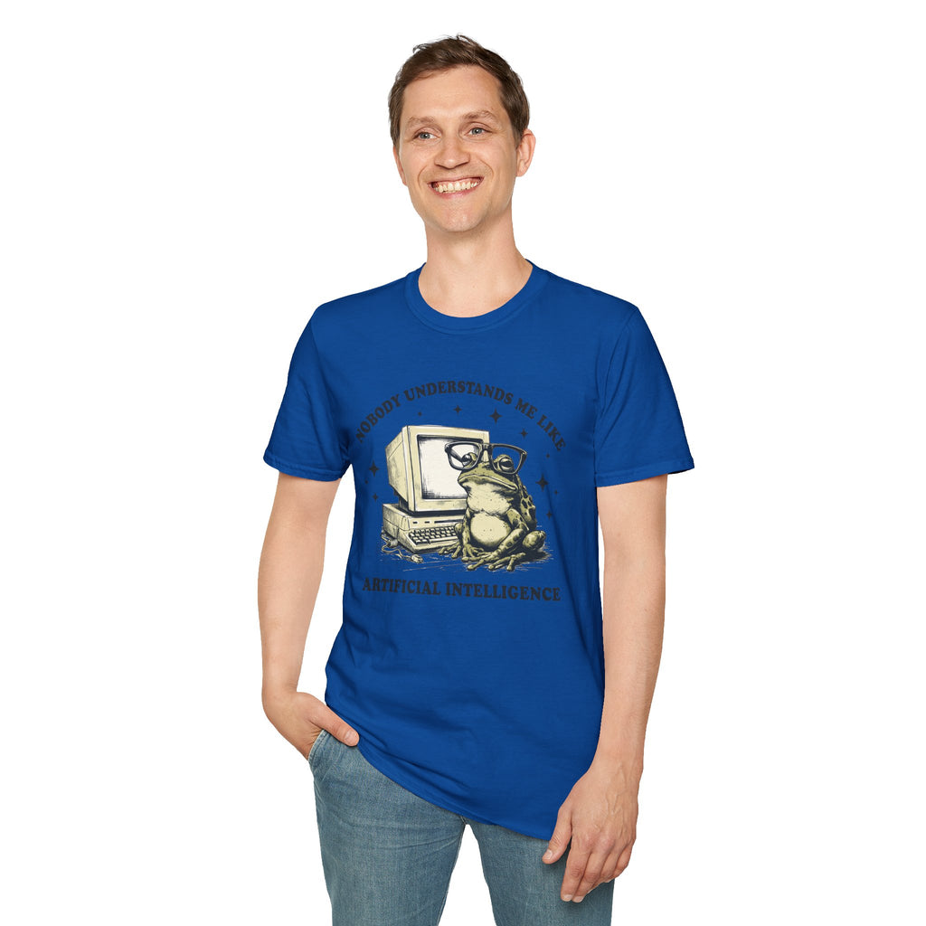T-Shirt — 'Nobody Understands Me Like Artificial Intelligence' Retro Frog Graphic Tee