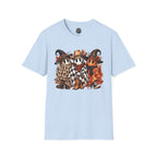 Halloween Pumpkin Crew T-Shirt — Leopard & Buffalo Plaid Spooky Friends