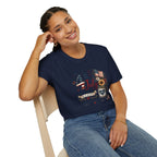 4th of July T-Shirt — "Freedom Is A Gift" Patriotic American Flag & Sunflower Tee