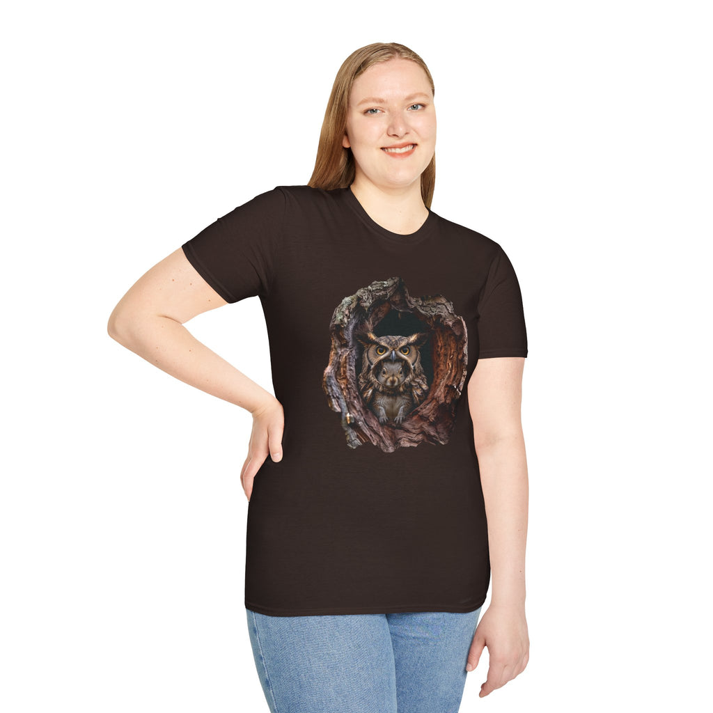 Squirrel in Owl Disguise T-Shirt — "Prey Wearing Its Predator"