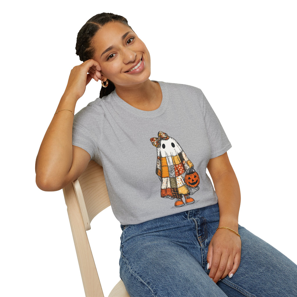 Ghost Softstyle T-Shirt with Patchwork Quilt Design