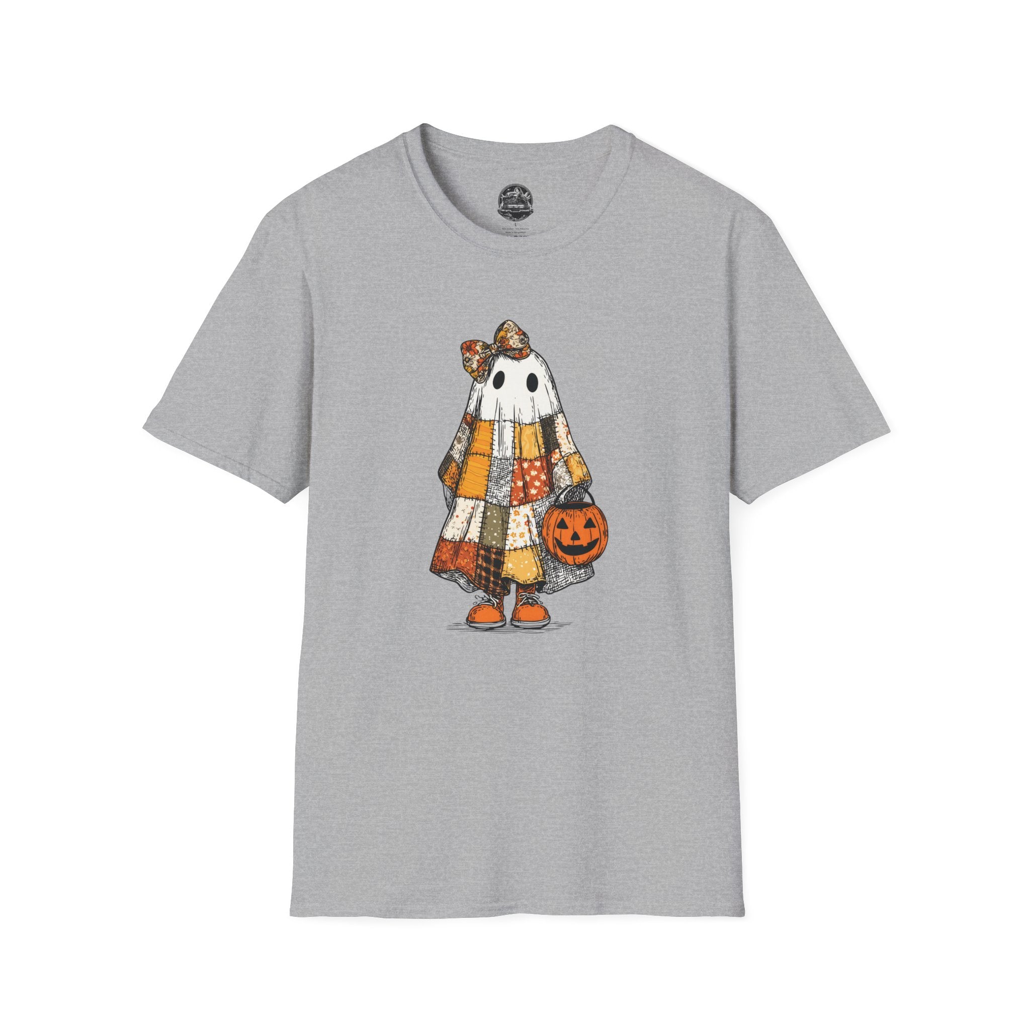 Ghost Softstyle T-Shirt with Patchwork Quilt Design