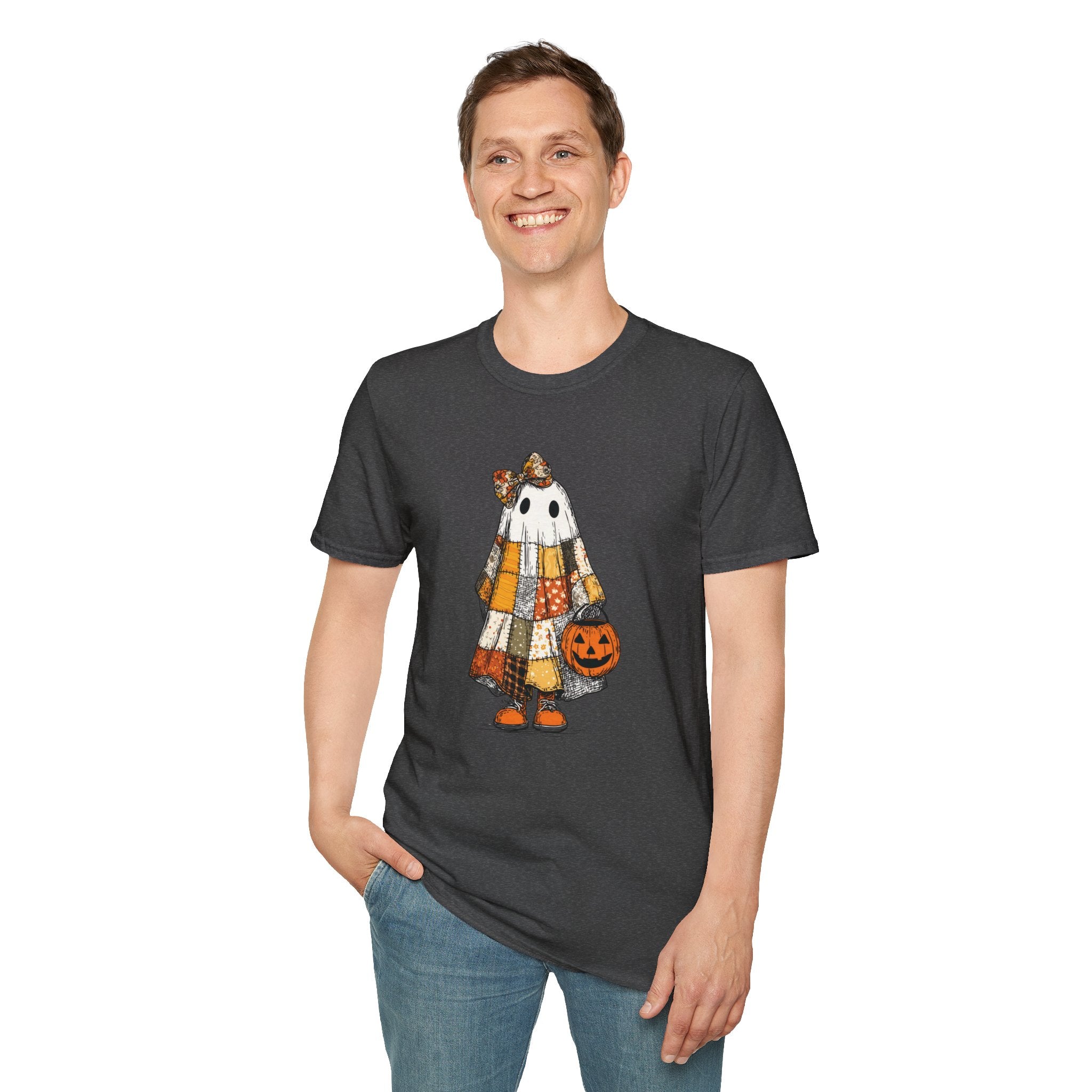 Ghost Softstyle T-Shirt with Patchwork Quilt Design