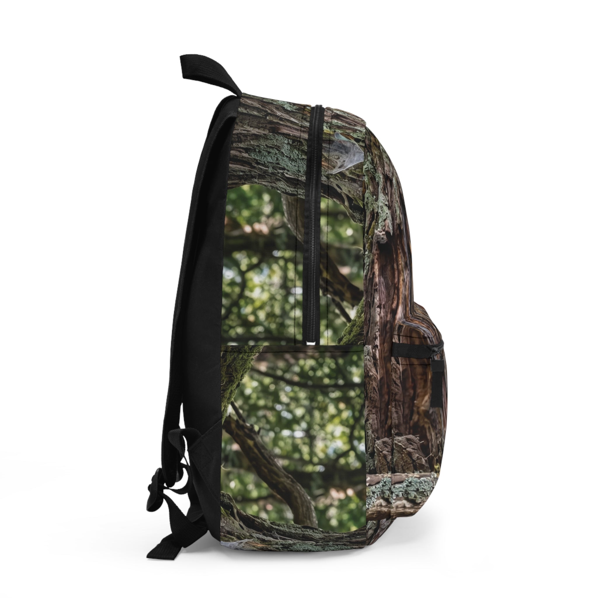 Owl in Tree Hollow Backpack — Forest Wildlife Print School Bag