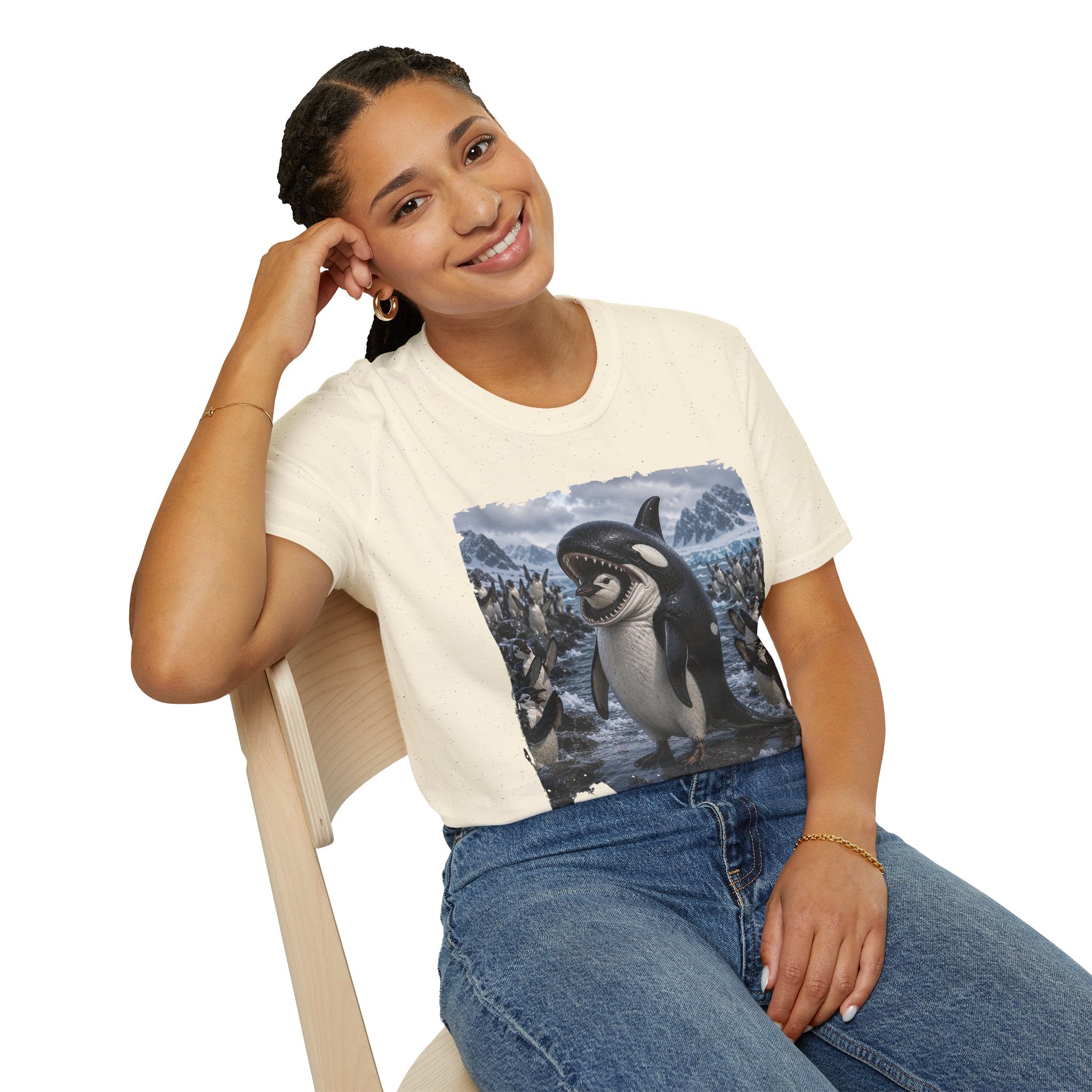 Orca & Penguin Graphic T‑Shirt — Cute Antarctic Wildlife Tee