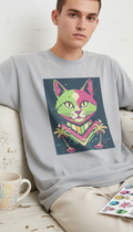 Retro VHS Cat Graphic T-Shirt