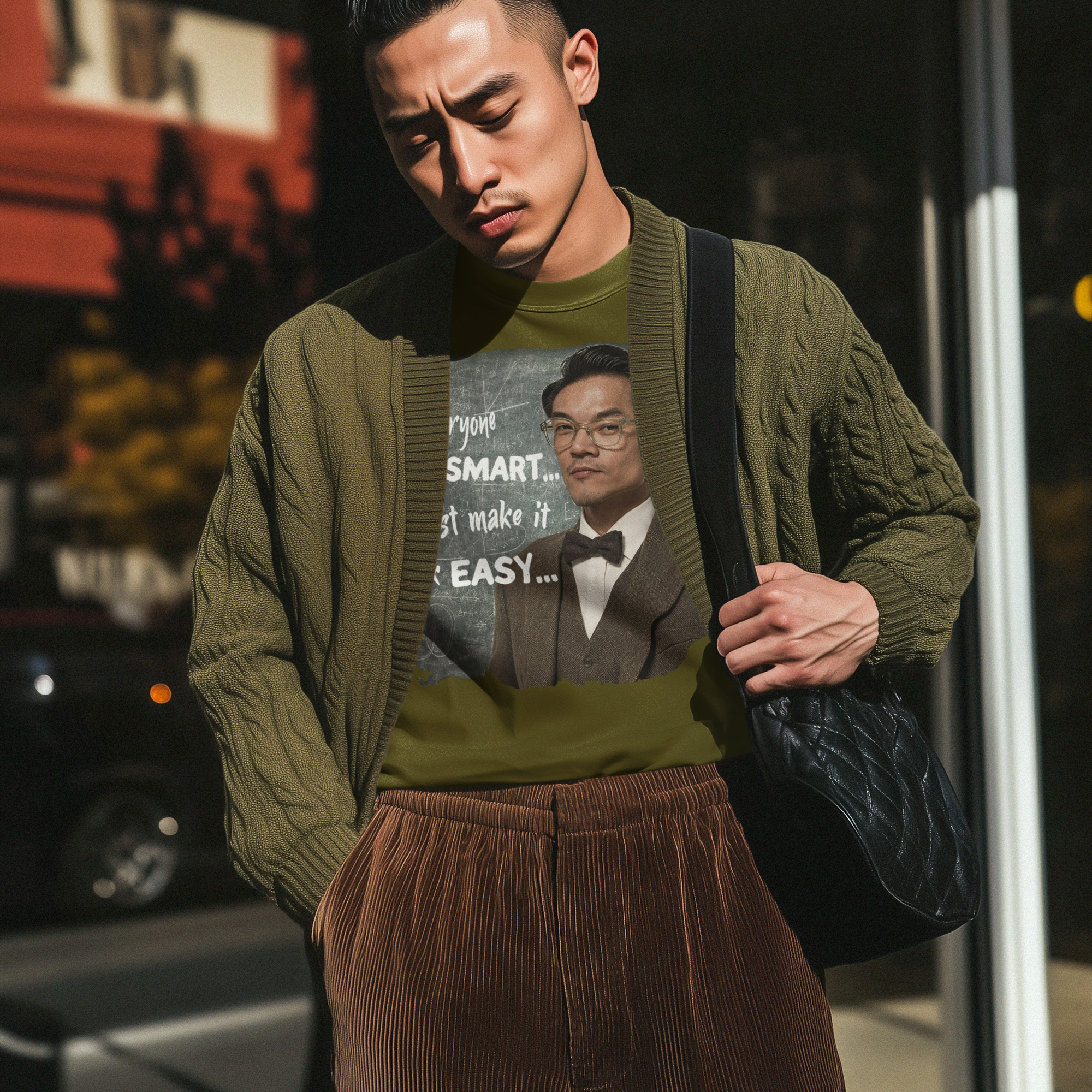Funny 'Not Everyone Can Be Smart... I Just Make It Look Easy' T-Shirt — Asian Man Version